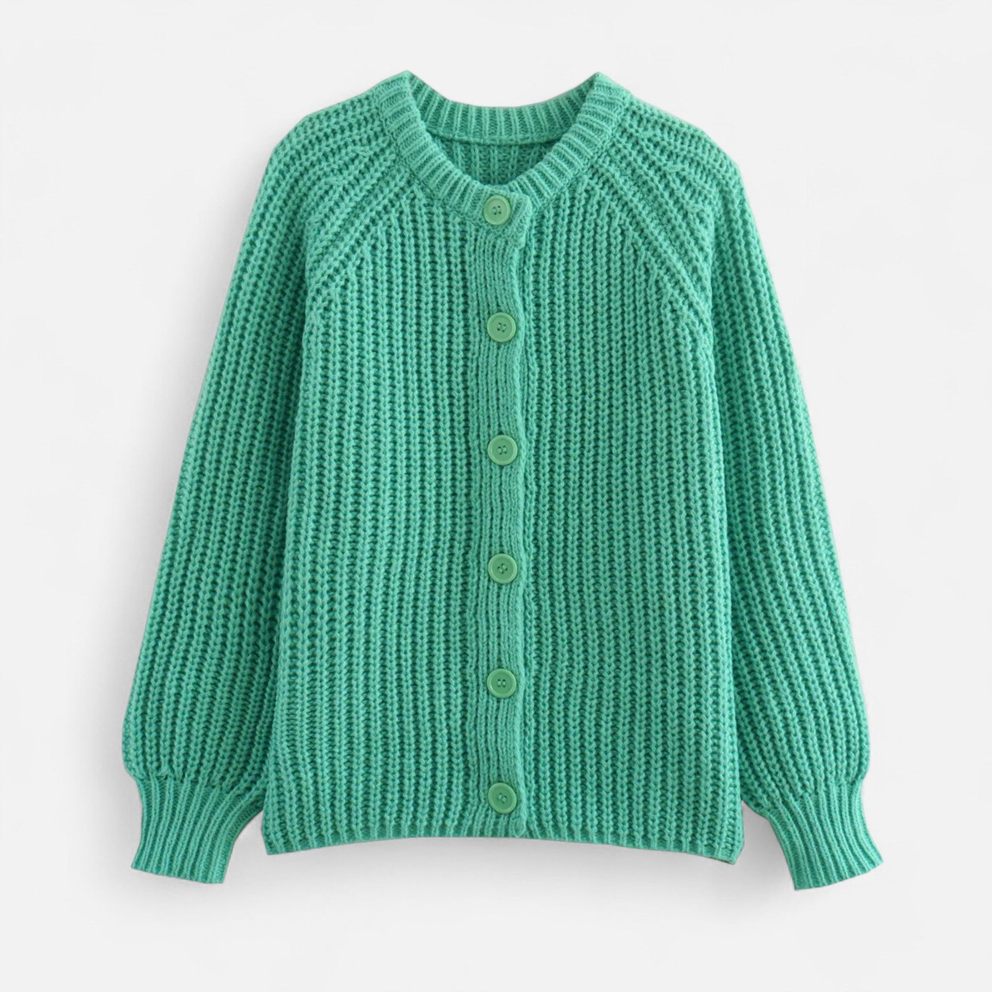 Women’s Vintage Round Neck Knit Cardigan – Effortless Autumn Grace - Sofia Maris