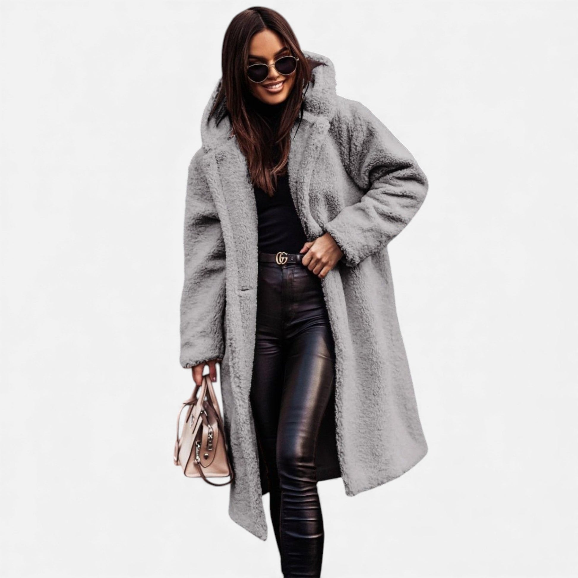 Sofia Maris| Women’s Plush Faux‑Fleece Long Coat