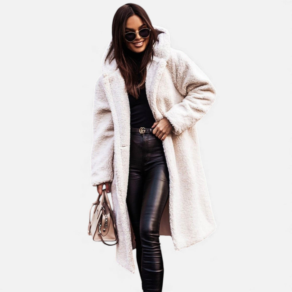 Sofia Maris| Women’s Plush Faux‑Fleece Long Coat