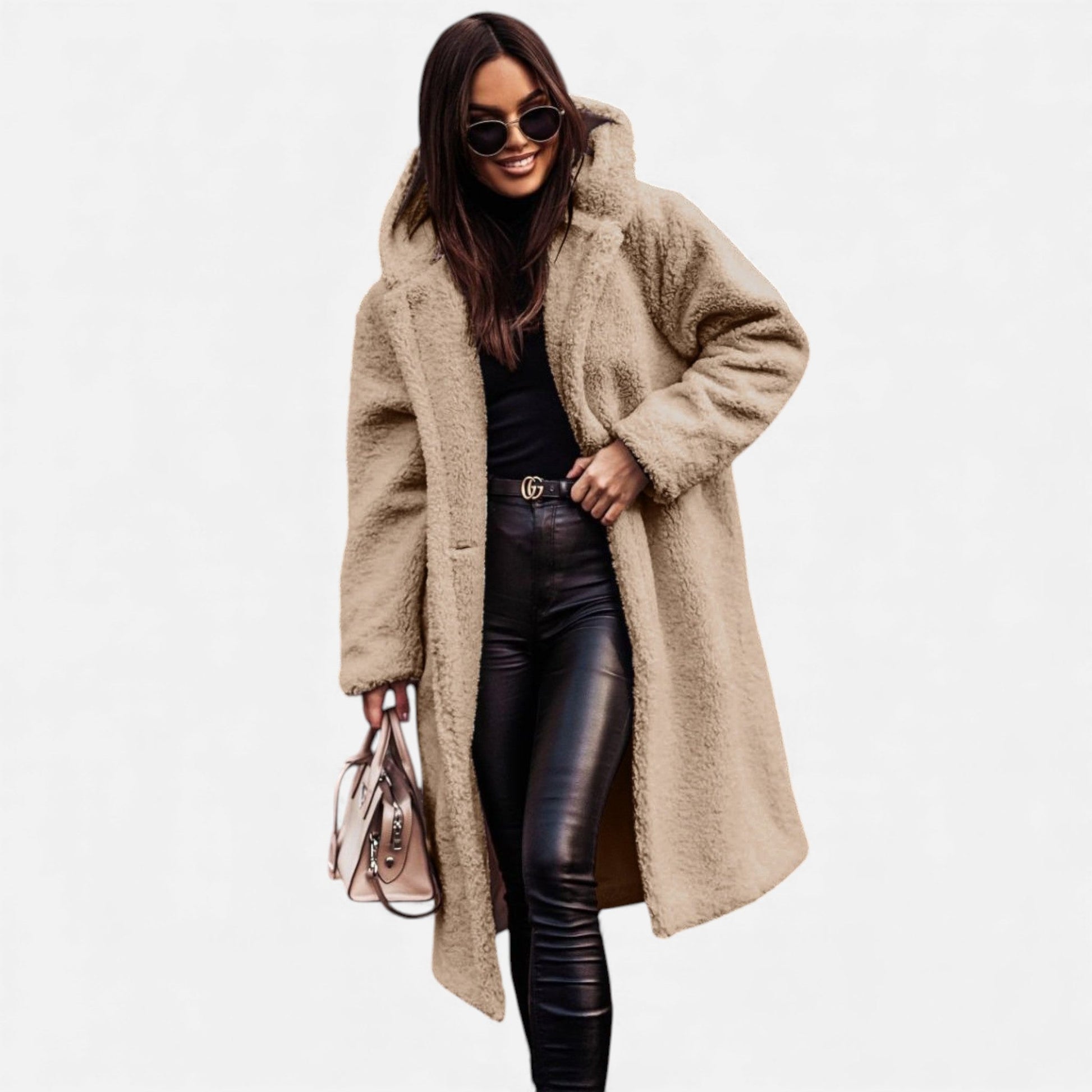 Sofia Maris| Women’s Plush Faux‑Fleece Long Coat