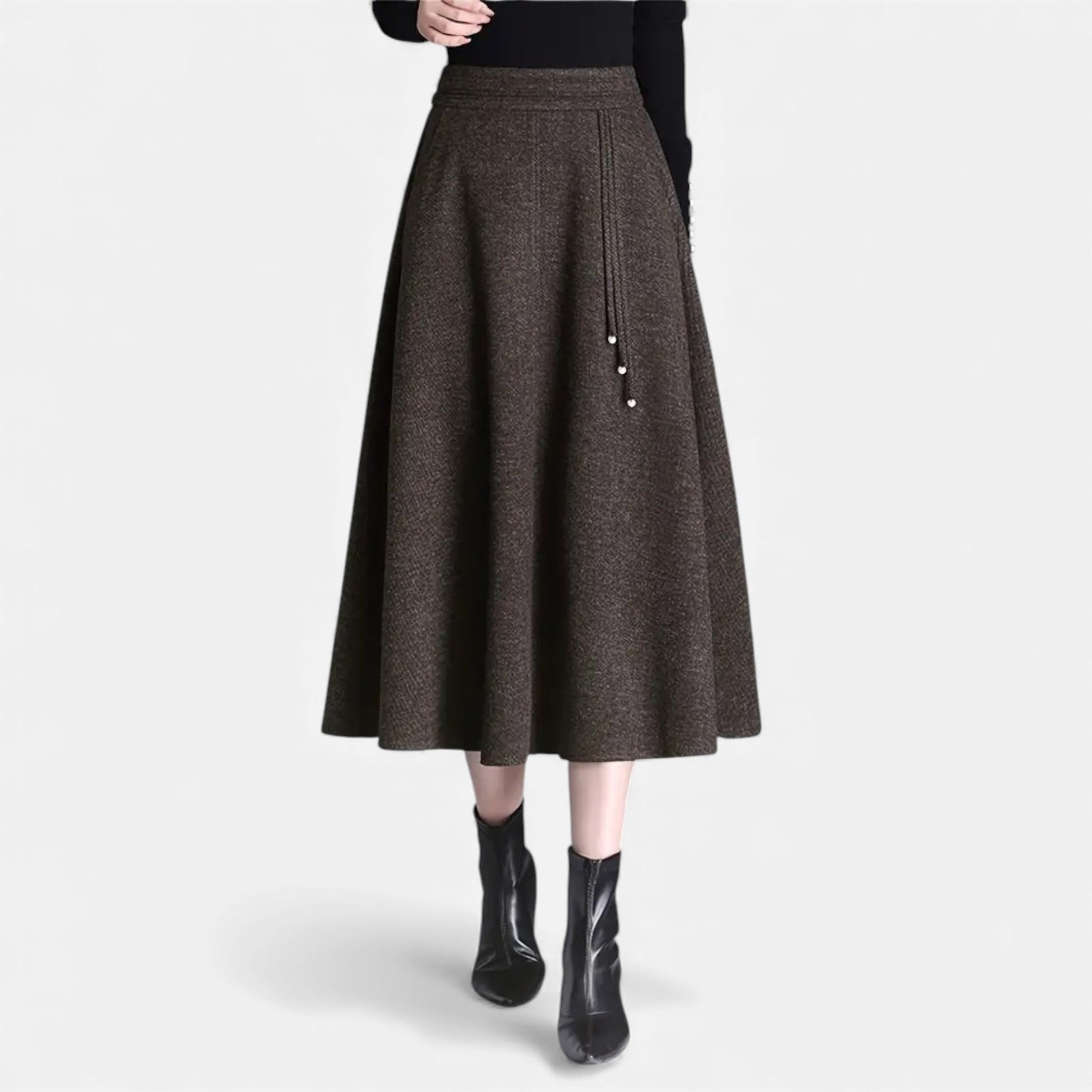 Sofia Maris Women’s Elegant Tweed Skirt with Pockets - Sofia Maris