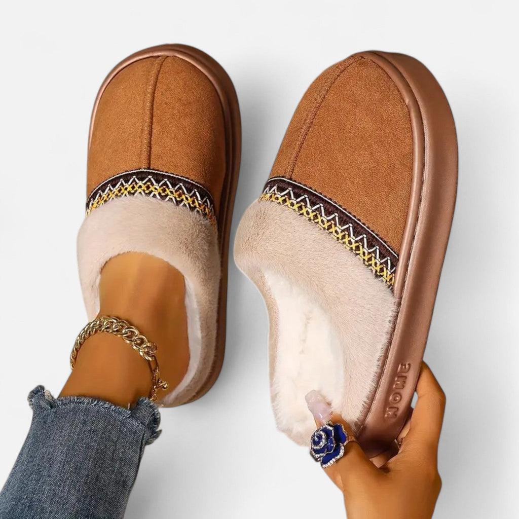 Sofia Maris | Women’s Ethnic Lace Fleece-Lined Slippers