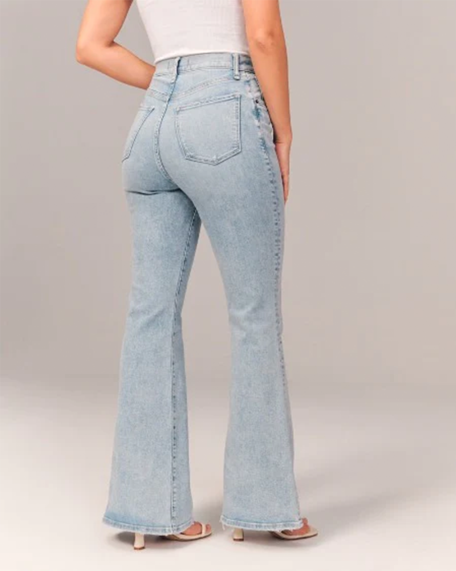 Women's Bell Bottom Flared Jeans - High-Waisted - Sofia Maris