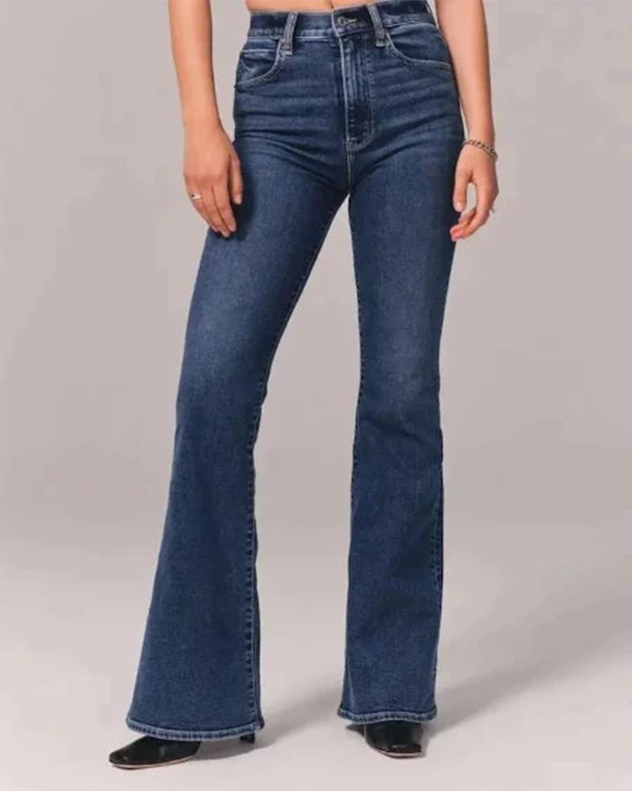 Women's Bell Bottom Flared Jeans - High-Waisted - Sofia Maris