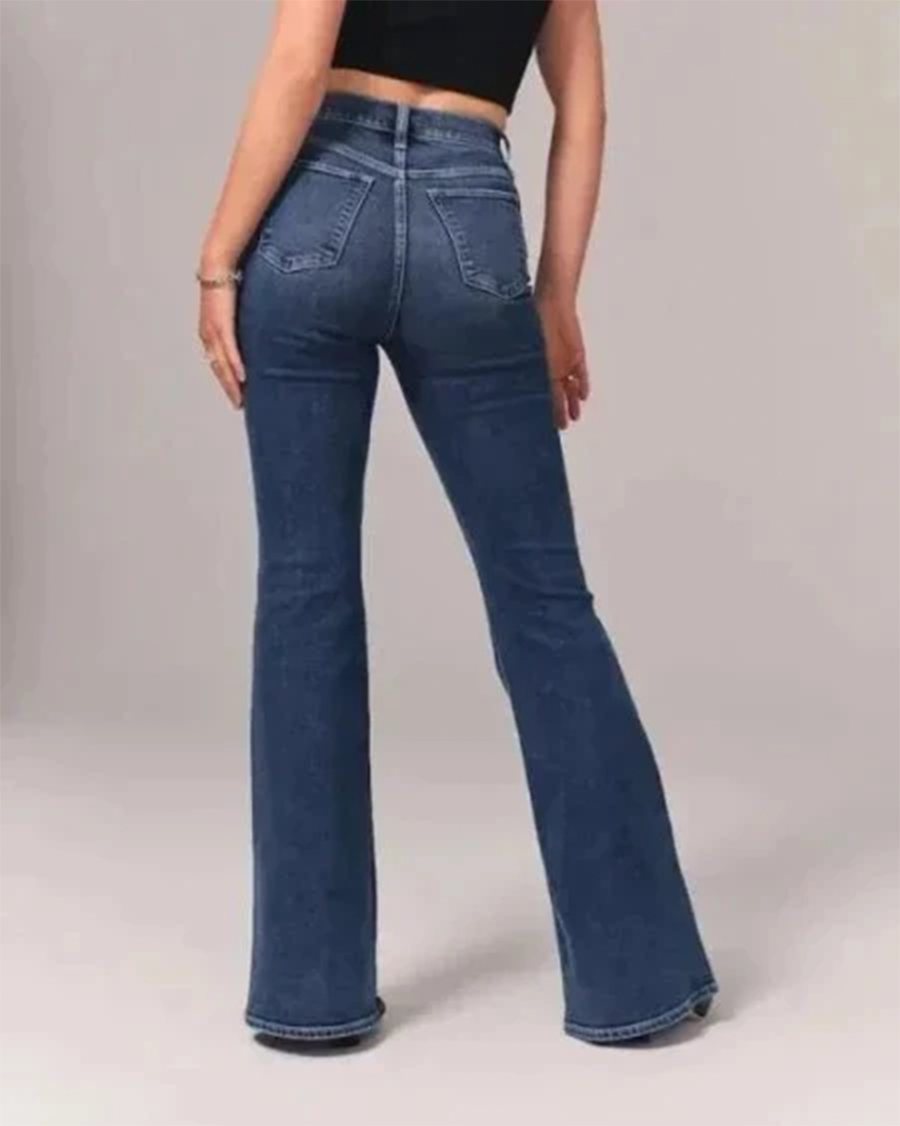 Women's Bell Bottom Flared Jeans - High-Waisted - Sofia Maris