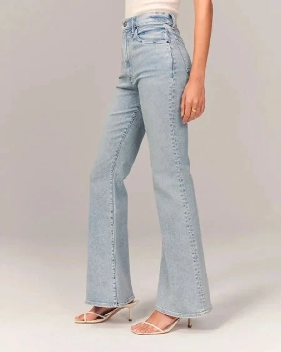 Women's Bell Bottom Flared Jeans - High-Waisted - Sofia Maris