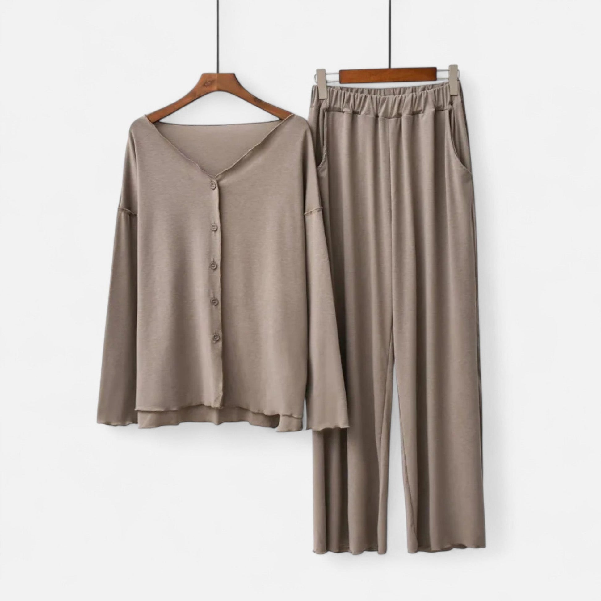 Women’s Two-Piece Cashmere-Touch Loungewear Set - Sofia Maris