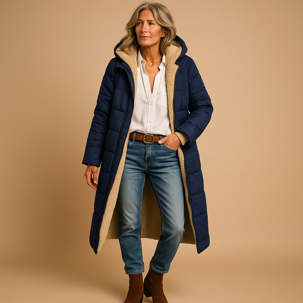 The Alexa Long Padded Coat – Quilted Design & Winter Warmth - Sofia Maris