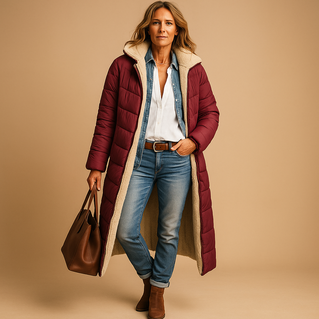 The Alexa Long Padded Coat – Quilted Design & Winter Warmth - Sofia Maris