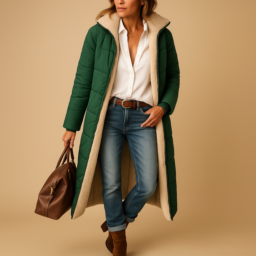 The Alexa Long Padded Coat – Quilted Design & Winter Warmth - Sofia Maris