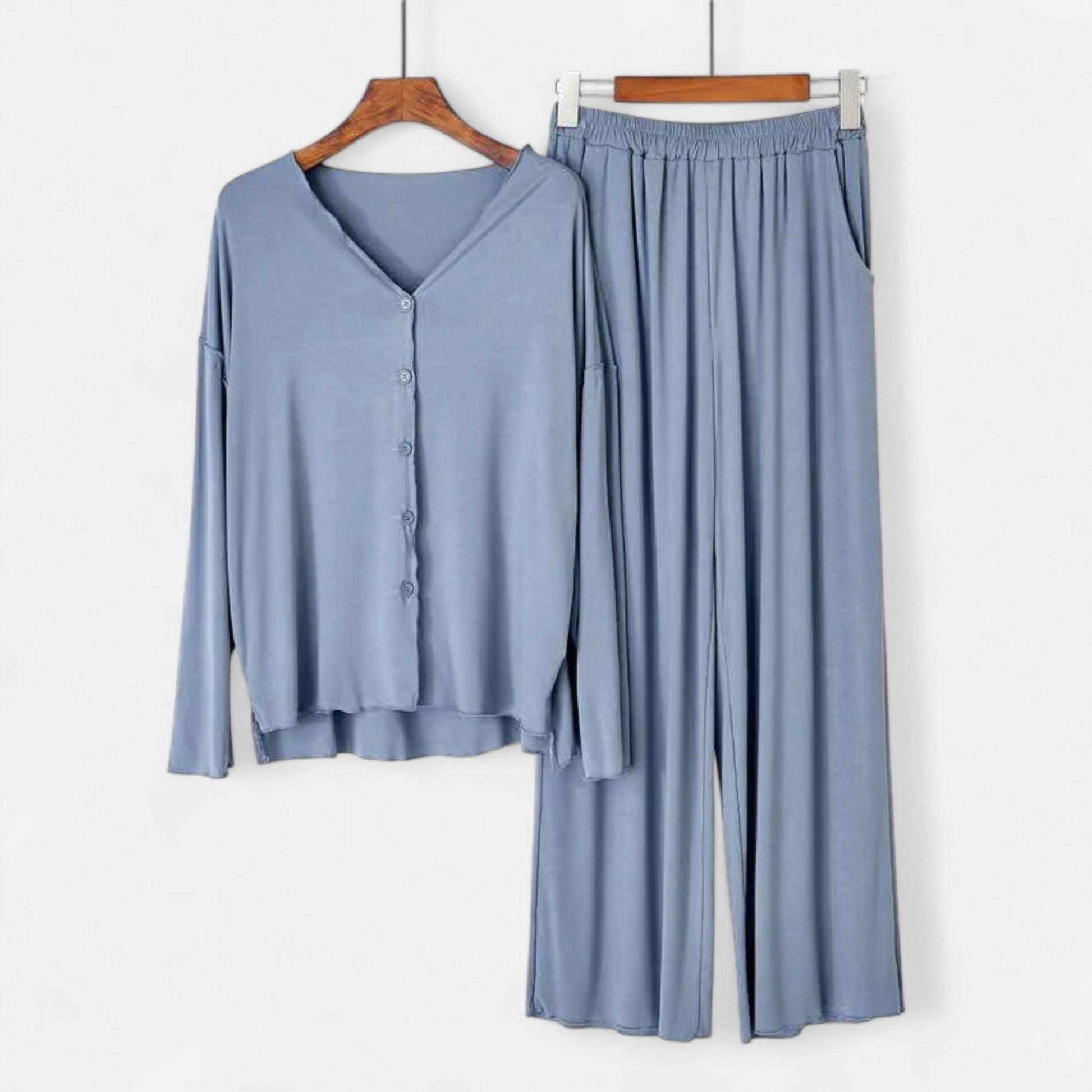 Women’s Two-Piece Cashmere-Touch Loungewear Set - Sofia Maris