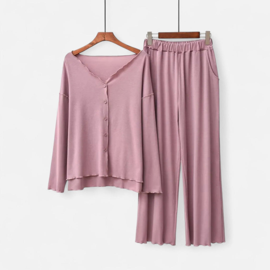 Women’s Two-Piece Cashmere-Touch Loungewear Set - Sofia Maris