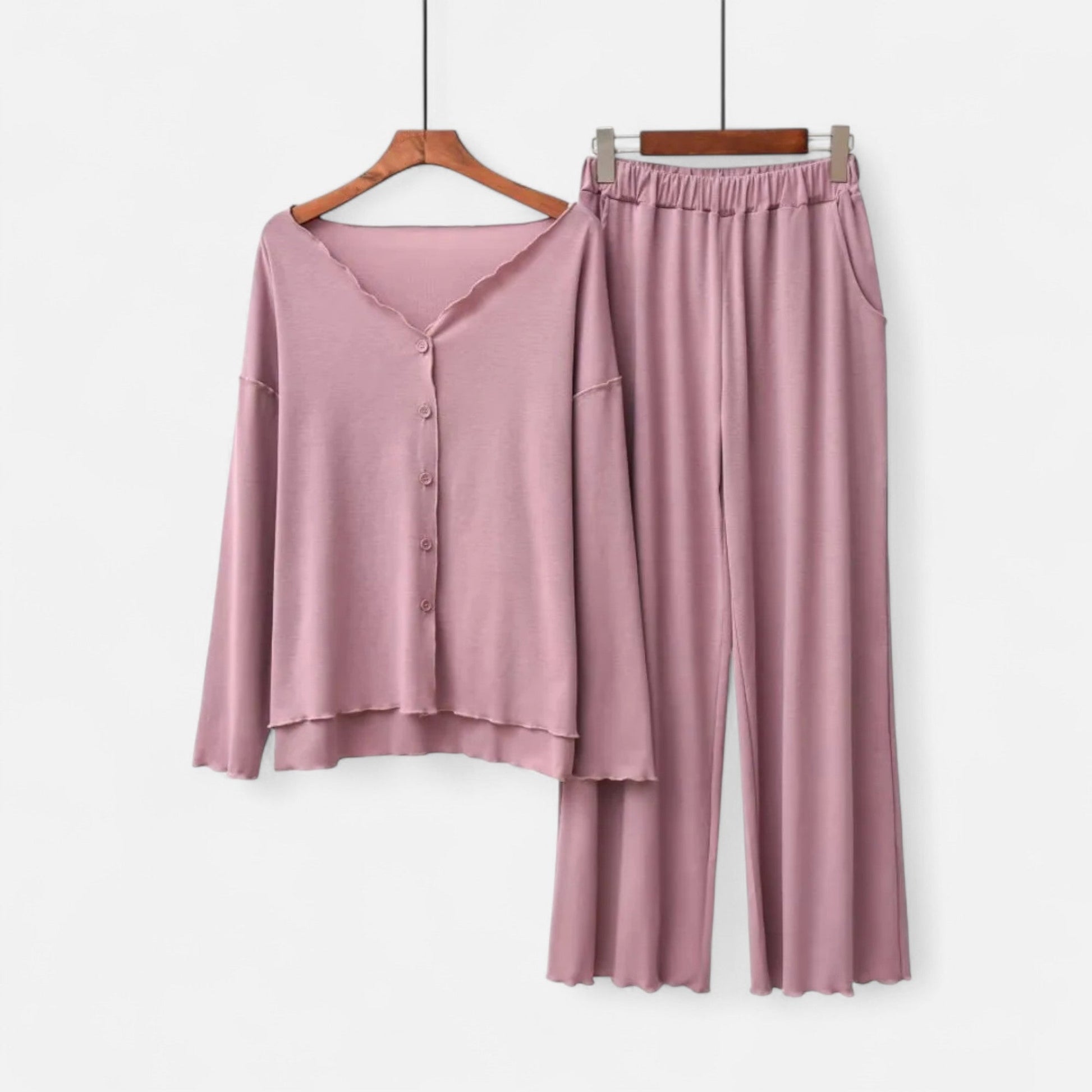 Women’s Two-Piece Cashmere-Touch Loungewear Set - Sofia Maris