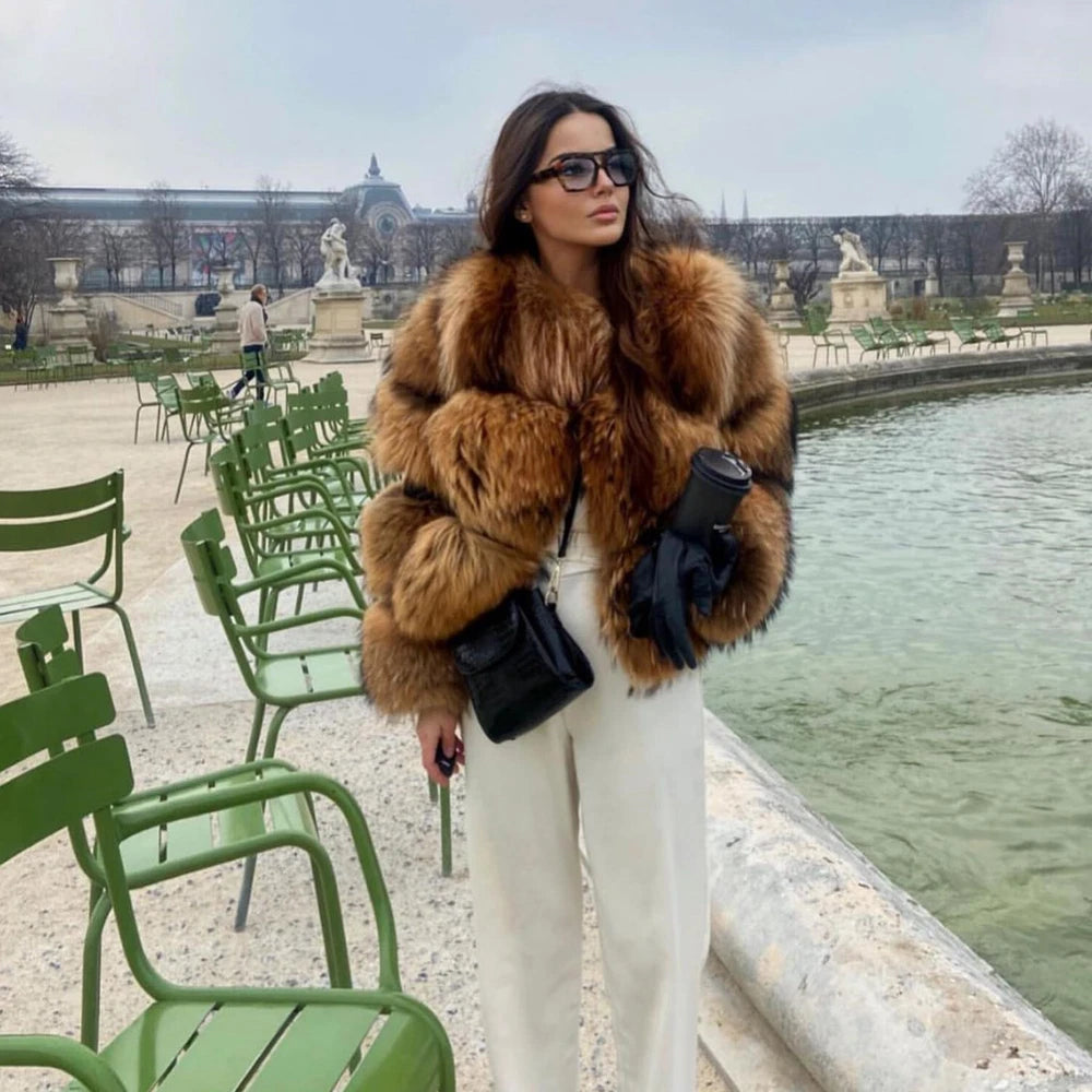 Sofia Maris Cropped Faux Fur Jacket