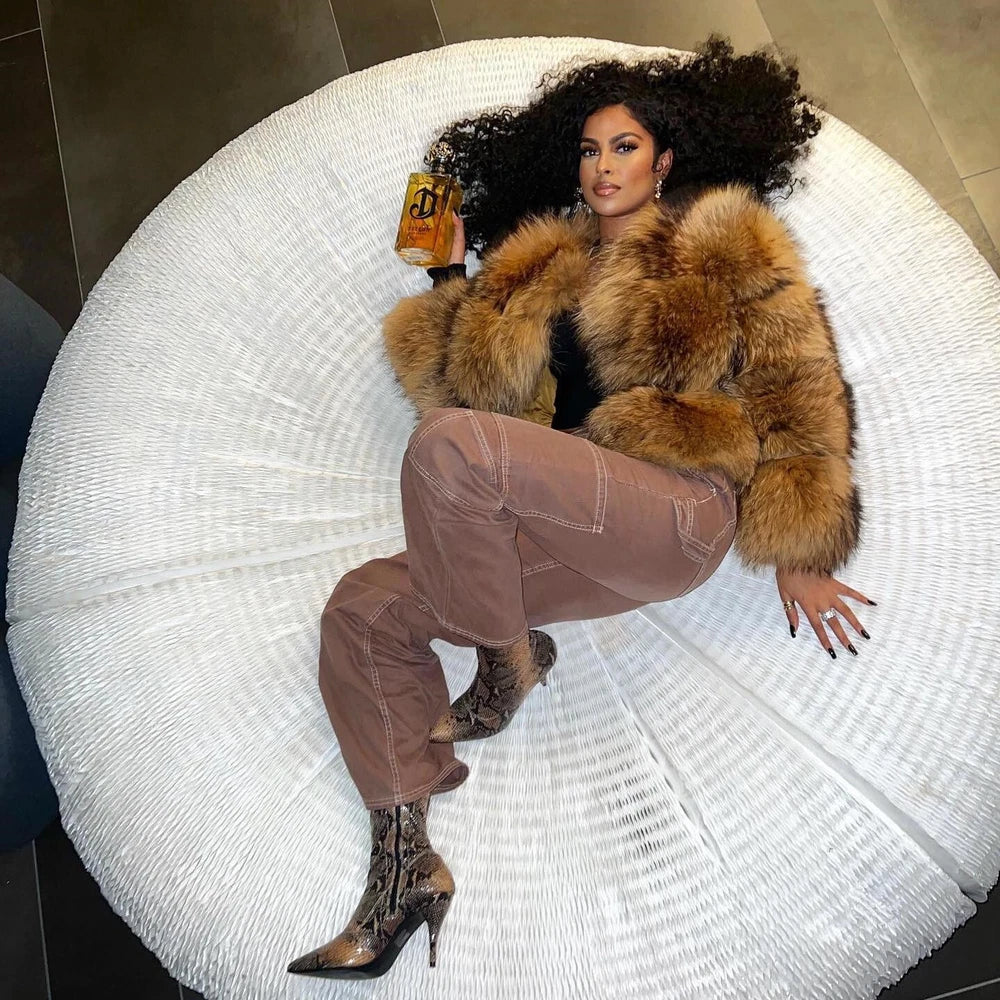 Sofia Maris Cropped Faux Fur Jacket