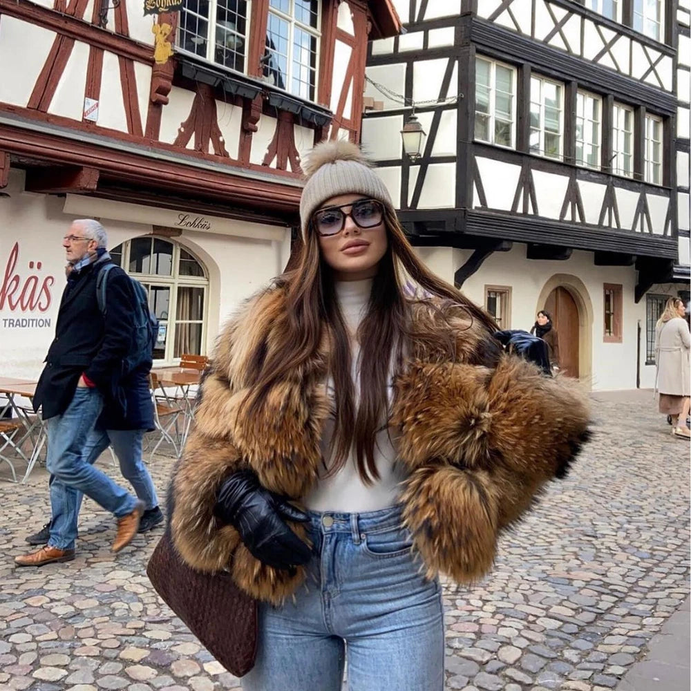 Sofia Maris Cropped Faux Fur Jacket
