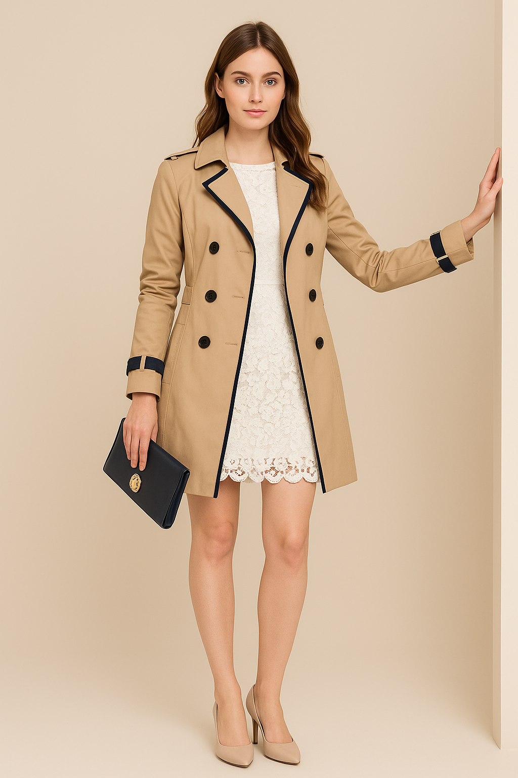 Maya Women’s Double-Breasted Trench Coat - Sofia Maris