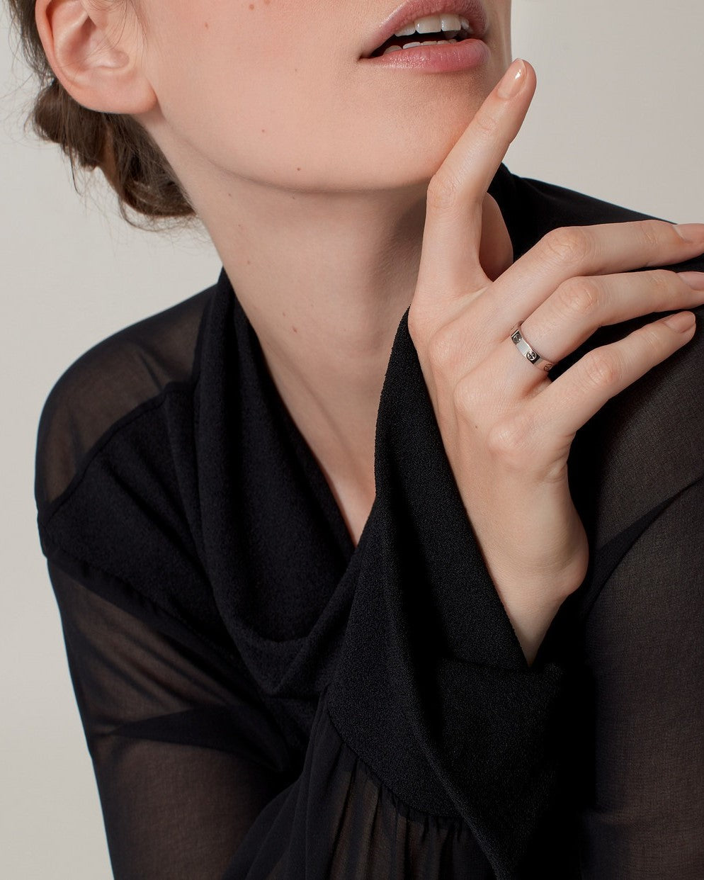 Aria - Unisex Ring Silver Size One Zinc Alloy