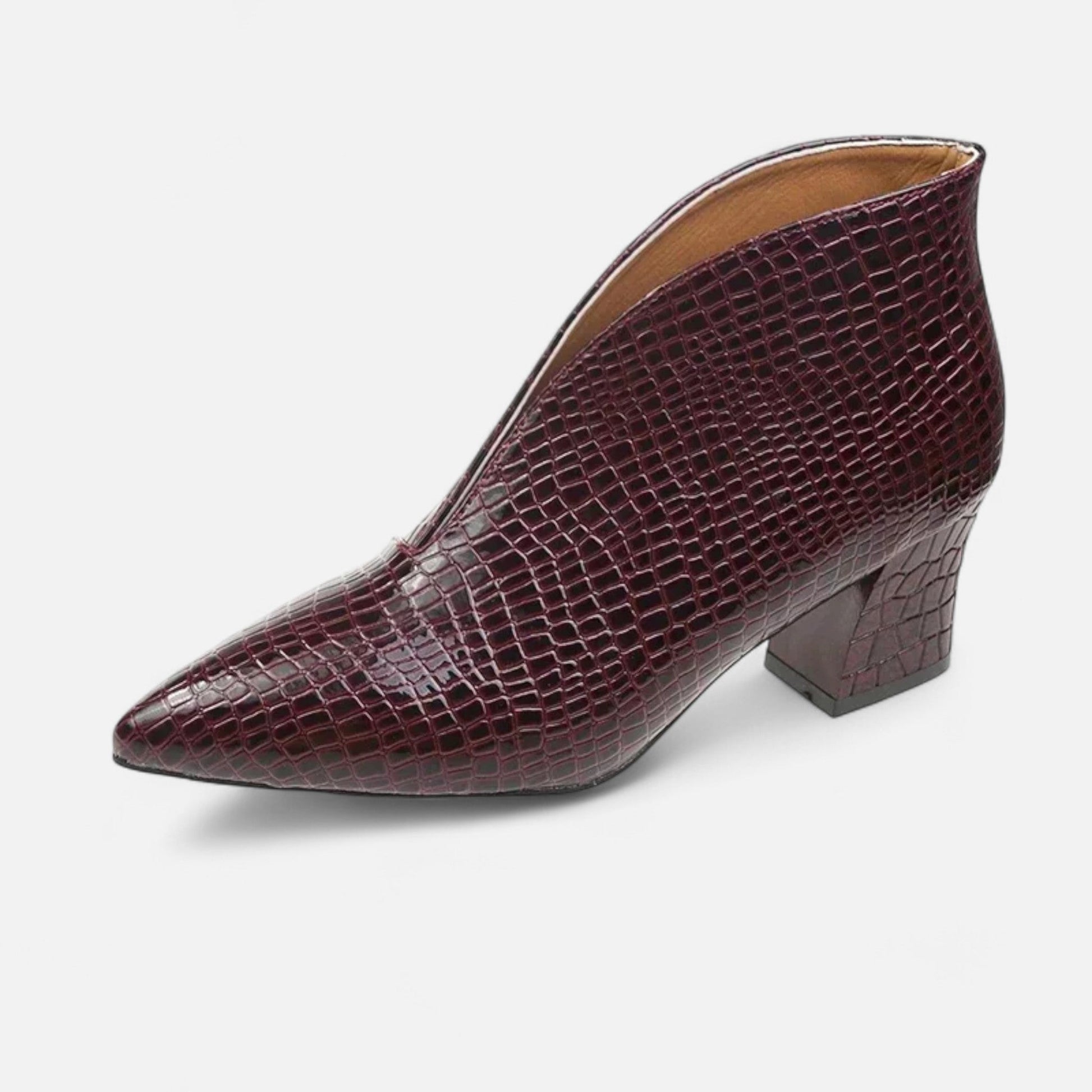 Sofia Maris Women’s Patent Leather V-Cut Ankle Boots - Sofia Maris